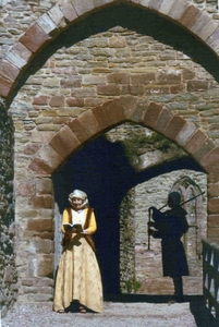 Author Fran Norton reads her book at Ludlow Castle